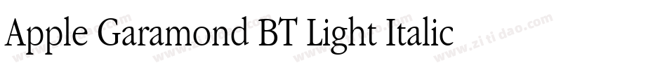 Apple Garamond BT Light Italic字体转换